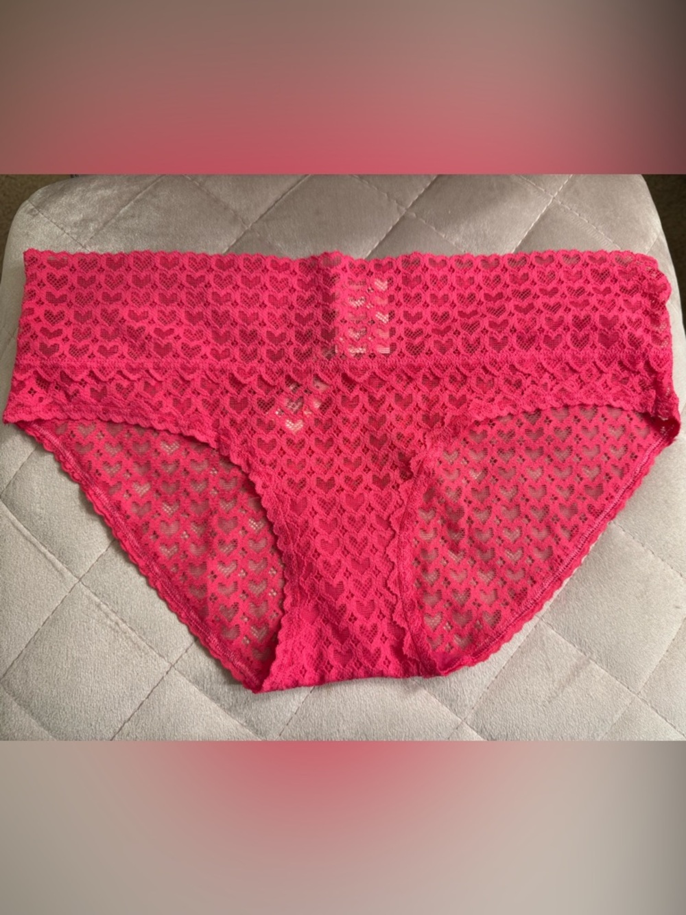 PINK Victoria's Secret Lace Hipster Panty - Bright Pink